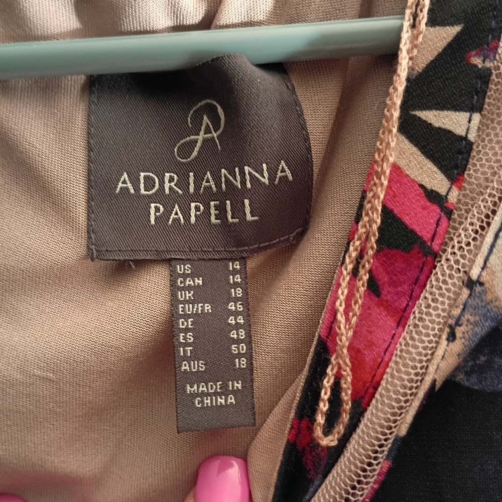Adrianna Papell Floral Sleeveless Lined Dress 14 NWT - Picture 6 of 9